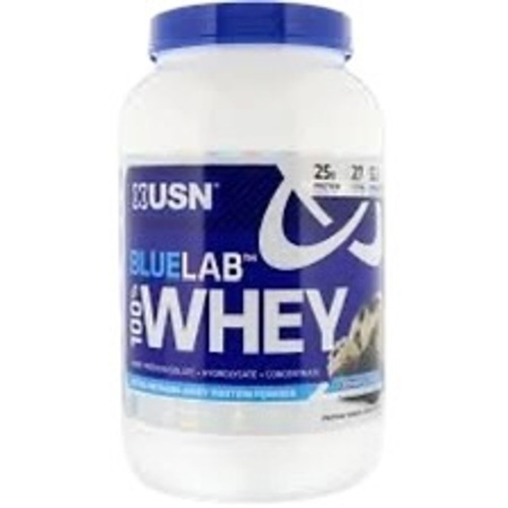 USN BlueLab 100% Whey Protein Powder Cookies and Cream 2lb 25g Protein 5.3g BCAA